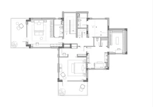 Floor plan of a modern residential interior design