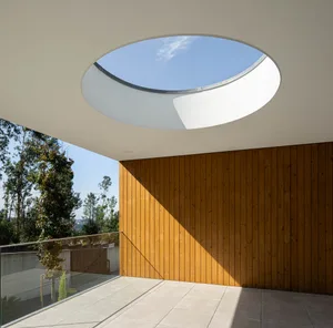 A modern interior featuring wooden elements.