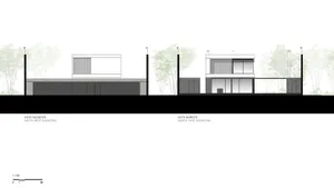 Modern building exterior with concrete materials and minimalist design