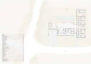 Modern residential floor plan featuring wood materials.