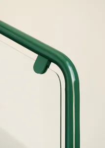 Modern green metal railing system
