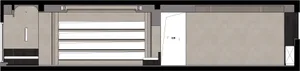 Metal cladding ceiling detail viewed from above in a commercial space.