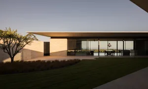 Modern building with large glass walls