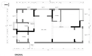 Detailed architectural layout of a modern apartment interior design plan.