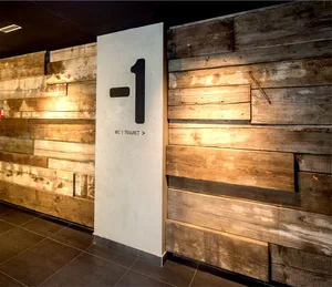 Modern, industrial style floor with wooden planks
