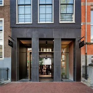 Modern storefront with glass and metal elements