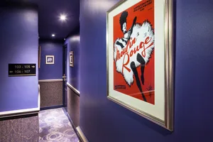 Industrial commercial interior featuring a metal frame decoration