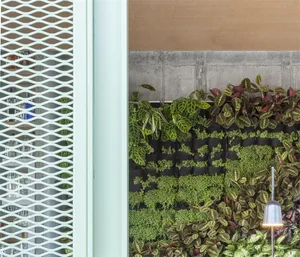 A vibrant indoor vertical garden featuring a variety of plants.