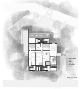 Floor plan of an apartment layout in a 2D design.