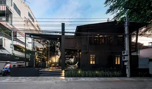Modern building made of metal materials with a glass facade.