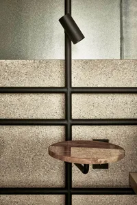 Modern kitchen with concrete walls and floor, minimalist design