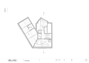 A detailed 2D architectural drawing of Hotel Adriatic's floor plan, showing room layouts and dimensions.