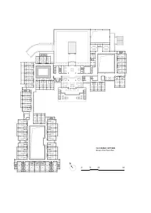 A detailed 2D floor plan of Zone A in a hotel, showing functional zones such as corridors, dining areas, and rooms.