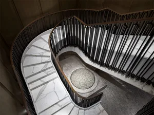Marble staircase in an interior space
