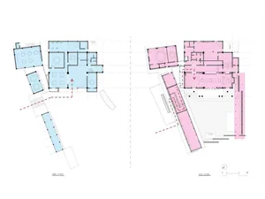 Blueprints for architectural plans of a building