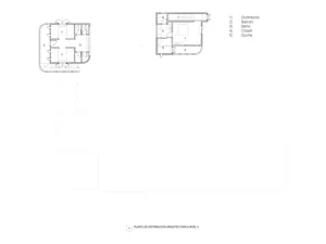 Floor plan of a residential dwelling with labeled rooms.
