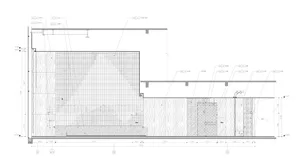 Modern building floor plan showcasing concrete floors with a ladder in the middle.