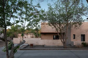 Modern residential architecture built with earthen materials