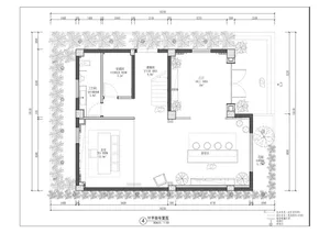 Modern floor plan drawing of an architectural design