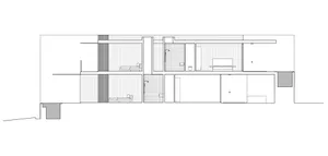 Detailed technical drawing of a modern interior design showcasing construction materials.