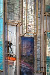 Detailed architectural rendering of a modern interior space.