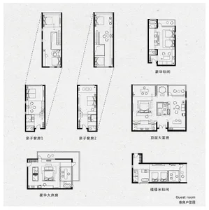Modern Instagram feed floor plan layout with grid lines.