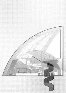 Schematic diagram of an industrial building with metal structure