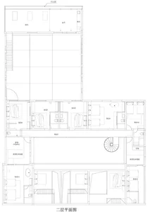 A detailed black and white architectural floor plan of a modern residential space.