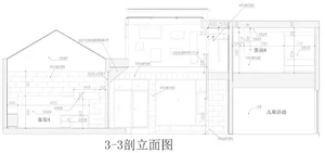 Modern architectural floor plan depicting a residential space with concrete materials and minimalist design.