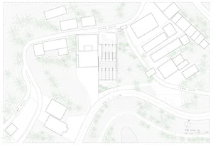 Architectural drawing of a multi-story building