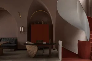 現代住宅餐廳搭配建築式樓梯