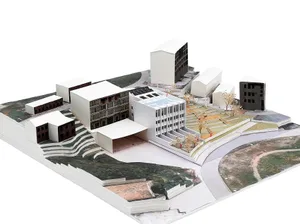 都市規劃專案的3D建築模型，包含建築物、道路與綠地。
