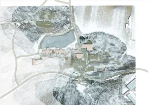 Campground planning map showing various amenities and zones.