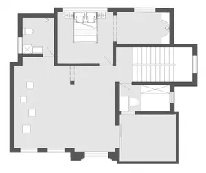 Minimalist architectural blueprint in black and white