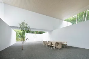 Modern interior design featuring minimalist concrete elements