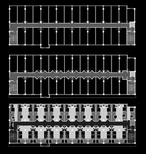 Floor plan of a modern office space.