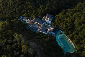 Aerial view of modern residential villa