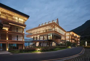 A modern residential building constructed with wood.