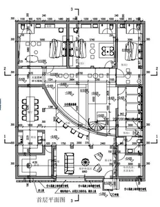 Modern residential house plan showing floor layout with various rooms and dimensions.