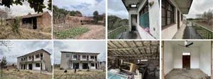 A collage of various stages of residential construction.