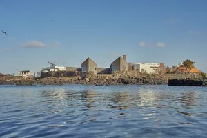 Concrete waterfront residential houses