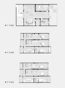 A detailed architectural floor plan of a modern residential or commercial building.
