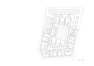 A detailed 2D technical drawing of a modern apartment layout.