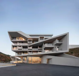 Modern architectural design featuring concrete materials.