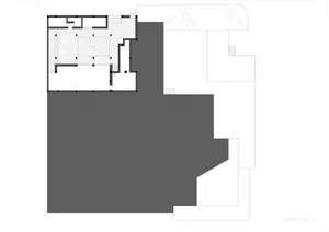 Detailed 2D architectural drawing of a residential interior.