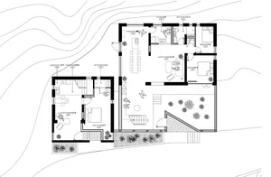 Floor plan drawing of a modern residential layout
