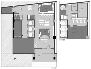 Modern office space with white walls and minimalist design.