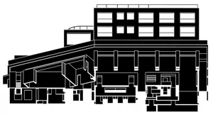 A modern office building with a concrete exterior.