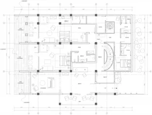 Floor plan of a modern apartment layout showing various rooms and spaces.