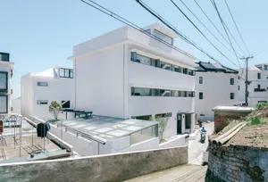 White concrete residential apartments with modern design